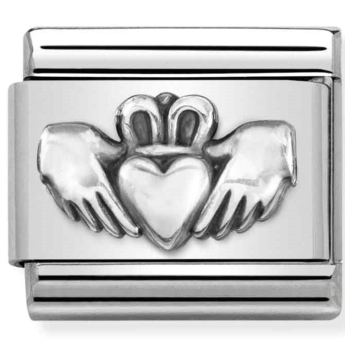 Nomination Italy Links 330101/53 Classic OXIDIZED st.steel sterling silver Claddagh