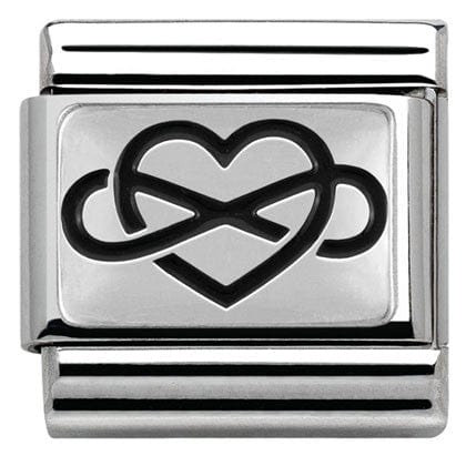 Nomination Italy Links 330102/05 Classic PLATES OXIDIZED steel, silver 925 Infinity heart