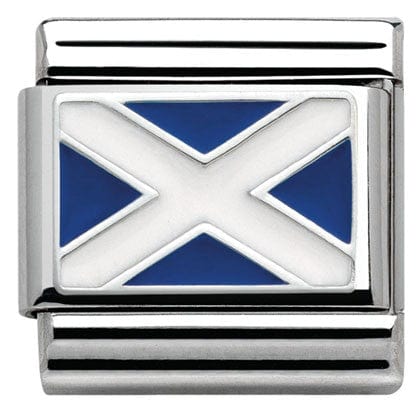 Nomination Italy Links 330207/01 Classic FLAGS,st.steel, enam.sterling silver Scotland