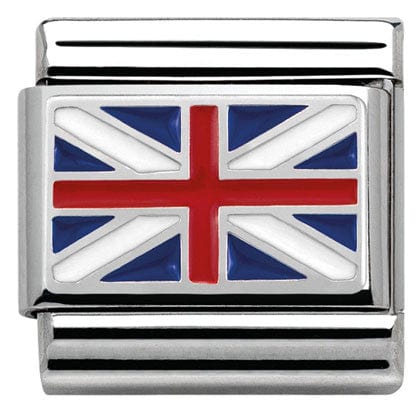 Nomination Italy Links 330207/04 Classic FLAGS,st.steel,enam.sterling silver Great Britain