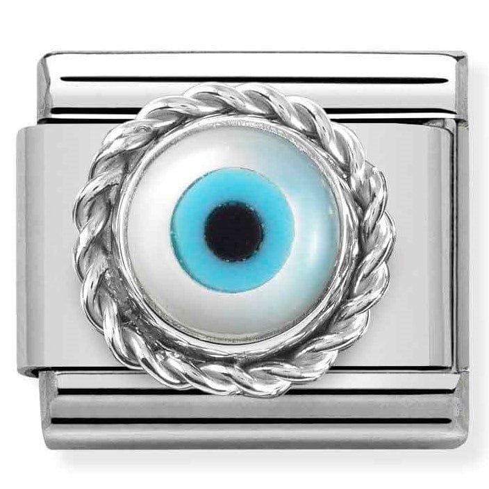 Nomination Italy Links 330506/18 Classic STONES, steel, ROUND RICH SETTING, 925 silver GREEK EYE