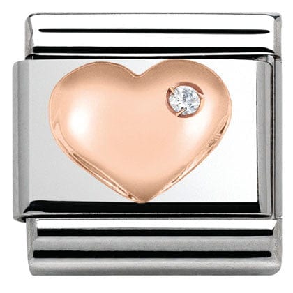 Nomination Italy Links 430305/01 Classic S/Steel, Bonded Rose Gold,CZ Heart