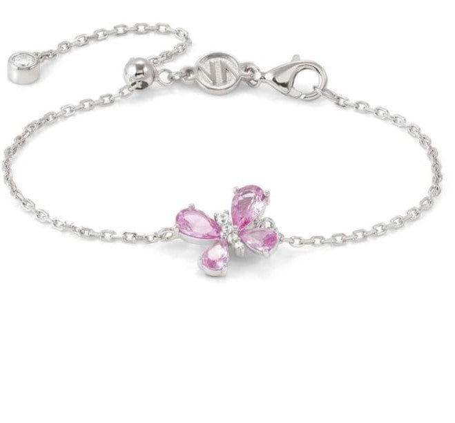 Nomination Italy SHINE ME UP bracelet in 925 silver and cubic zirconia White/Pink Butterfly