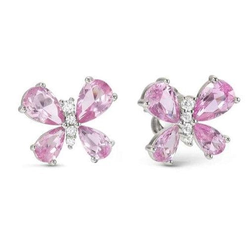 Nomination Italy SHINE ME UP earrings in 925 silver and cubic zirconia White/Pink Butterfly
