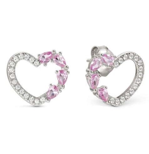 Nomination Italy SHINE ME UP earrings in 925 silver and cubic zirconia White/Pink Heart