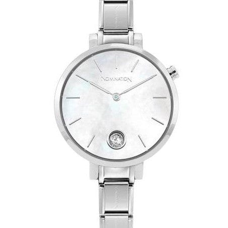 Nomination Italy Watches 076033/008 Paris Round Watch, Mother of Pearl Face & CZ
