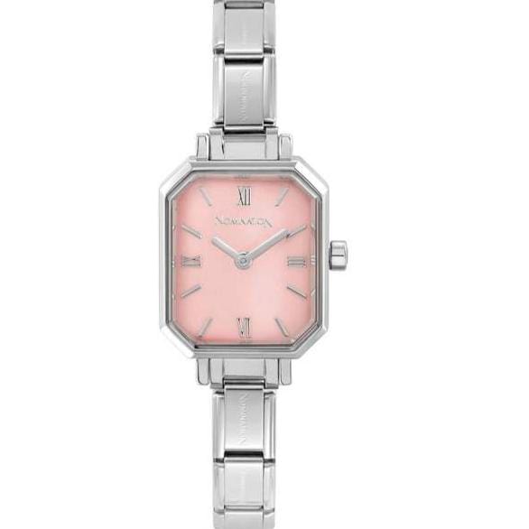 Nomination Italy Watches PARIS watch with NEW RECTANGULAR steel strap Pastel pink