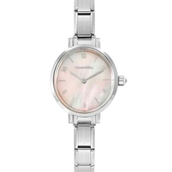 Nomination Italy Watches PARIS watch with steel strap OVAL with cz Pink mother-of-pearl