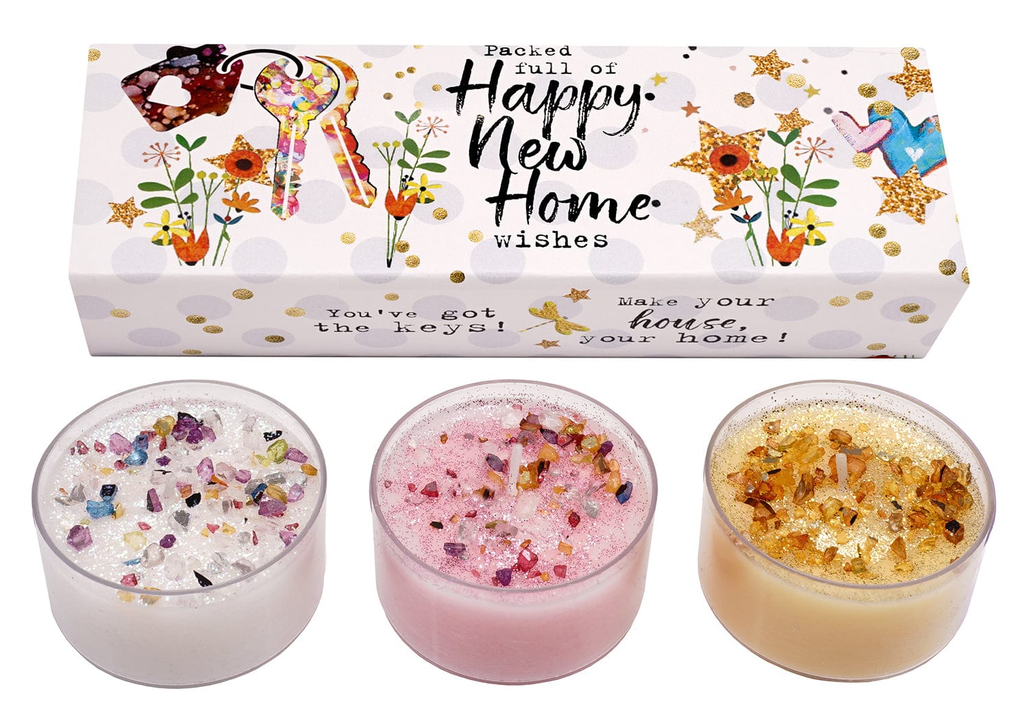 Best Kept Secrets Tealight Gift Set Three Lites - Happy New Home Tea Light Gift Box