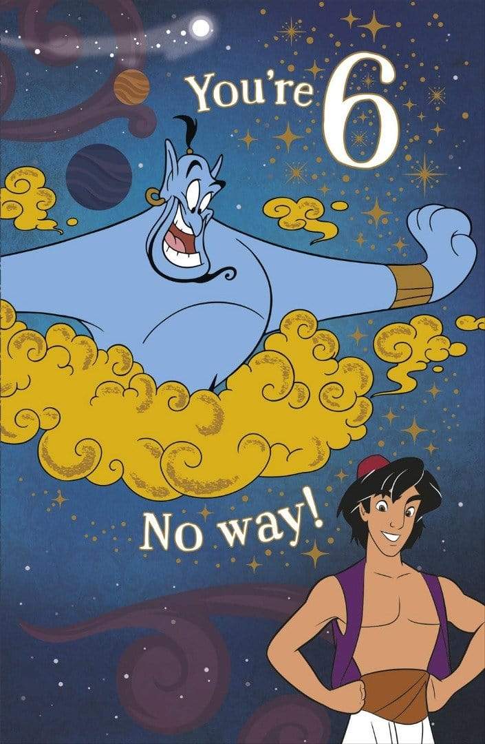 Disney Greeting Card Disney Greeting Card - Aladdin - You're 6 Maximise Your Wishes ..