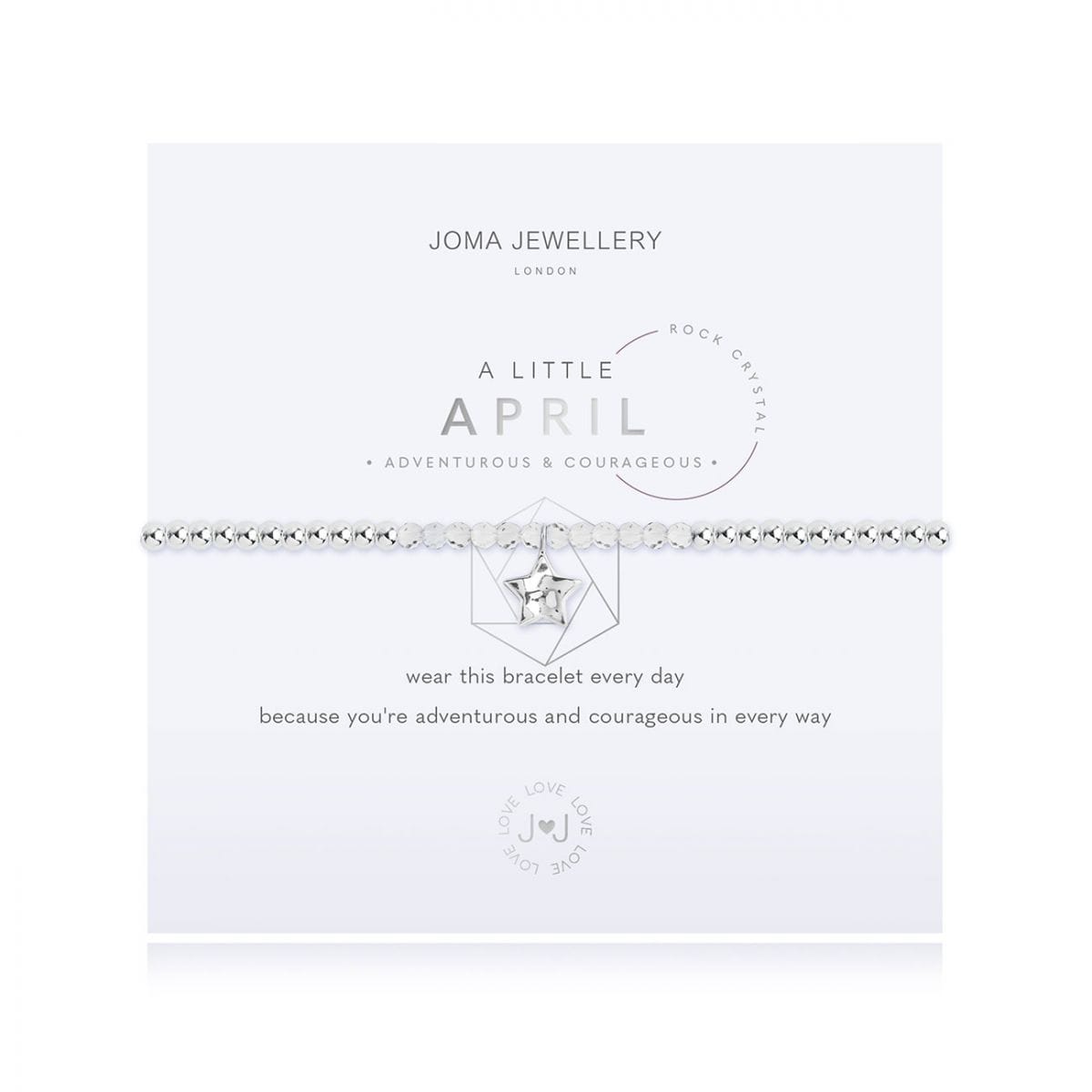 Joma Jewellery Bracelet Joma Jewellery Bracelet - A Little Birthstone - April - Rock Crystal