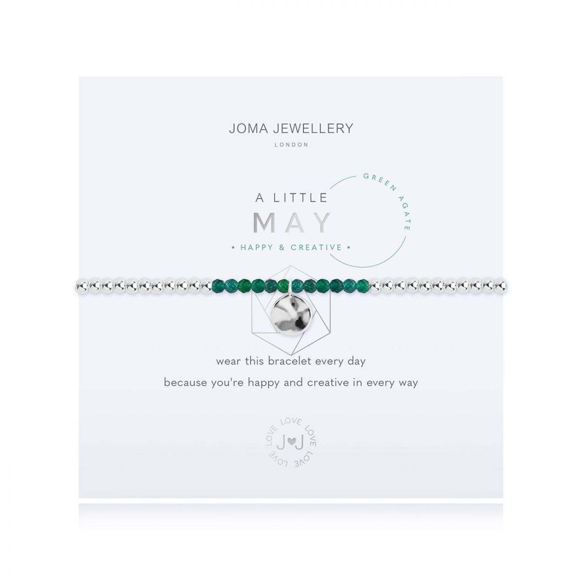 Joma Jewellery Bracelet Joma Jewellery Bracelet - A Little Birthstone - May - Green Agate