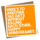 Red Rakoon Greeting Card Funny Greeting Card - 365 Days Anniversary