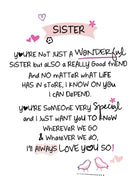 WPL Greeting Card Inspired Words Greetings Card - Sister