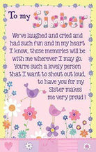 WPL Keepsake Heartwarmers Keepsake Card & Envelope 3.5'' x 2'' - to My Sister