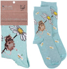 Wrendale Designs Socks Wrendale Bamboo Socks - Mouse 'Oops a Daisy' - Green