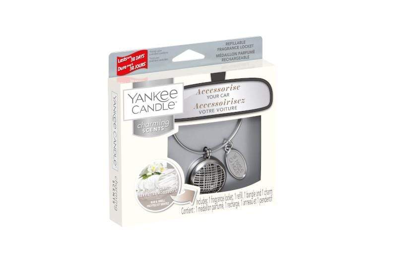 Yankee Candle Charming Starter Kit Yankee Candle Charming Car Scents Starter Kit - Linnear Refillable Locket - Fluffy Towels