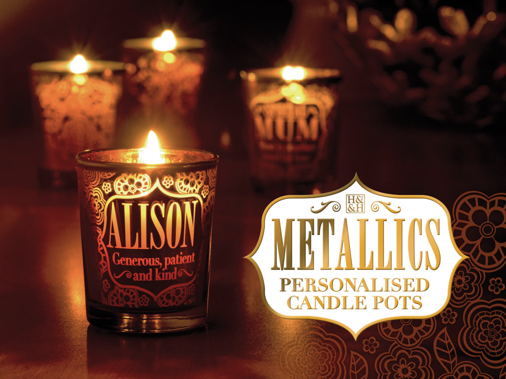Personalised Metallic Candle Pot