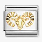 Nomination Italy calssic 18k gold and stainless steel charm depicting the star sign aries with etched detailing