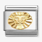 Nomination Italy Classic 18k gold and stainless steel charm depicting the star sign leo with etched detailing