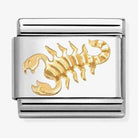 Nomination Italy Classic 18k gold and stainless steel charm despicting the star sign sccorpio in and etched design