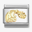 Nomination Italy Classic 18k gold and stainless steel charm depicting an etched aquarius start sign design