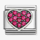 Nomination Italy Classic sterling silver and stainless steel heart charm with red cz