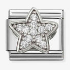 Nomination Italy Sterling silver and stainless steel white cz heart charm for  composable bracelet