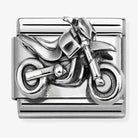 Nomination Italy Classic Composable charm in sterling silver and stainless steel in the design of a motor cycle