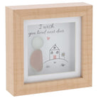 wooden plaque with glass pebble artwork with the sentiment I wish you lived next door