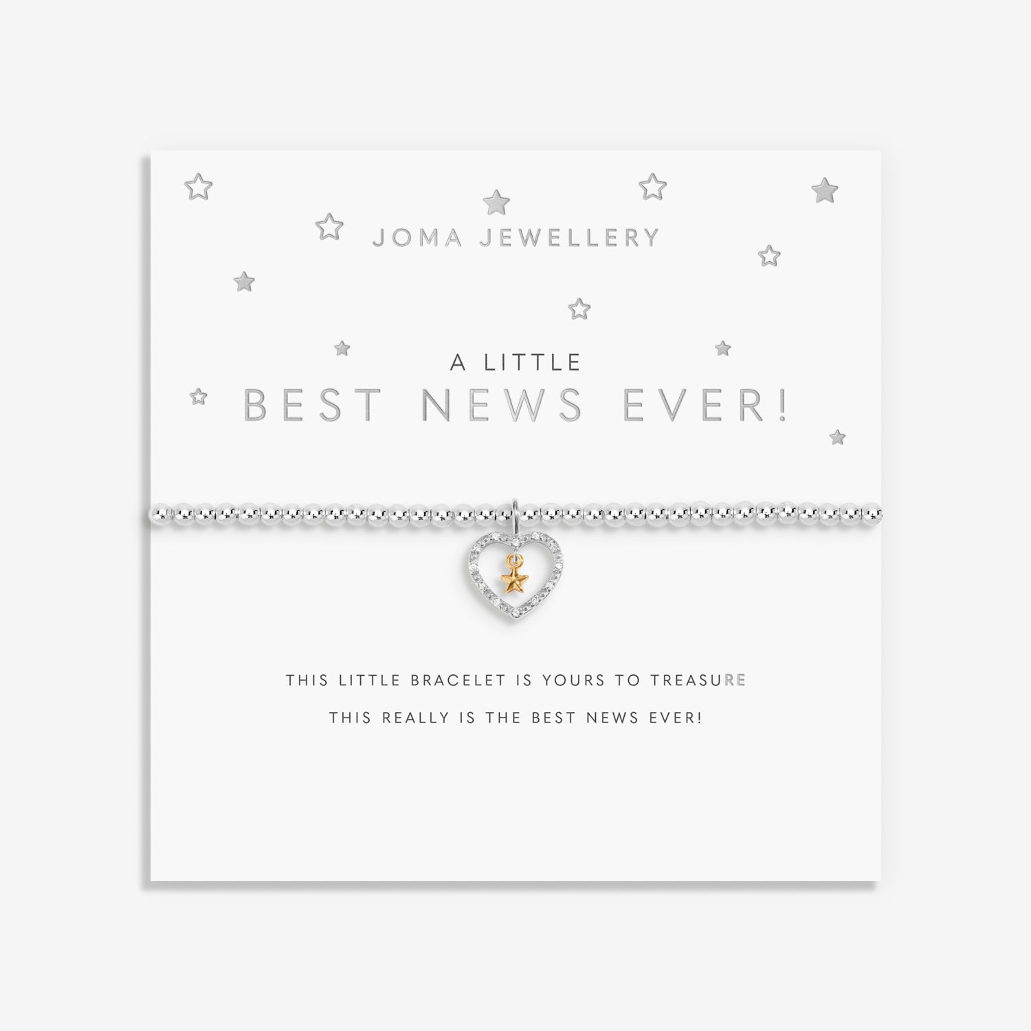 Joma Jewellery A Little | Best News Ever! | Silver & Gold Plated | Bracelet | 17.5cm Stretch