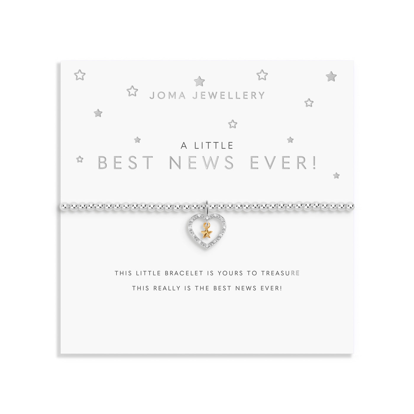 Joma Jewellery A Little | Best News Ever! | Silver & Gold Plated | Bracelet | 17.5cm Stretch