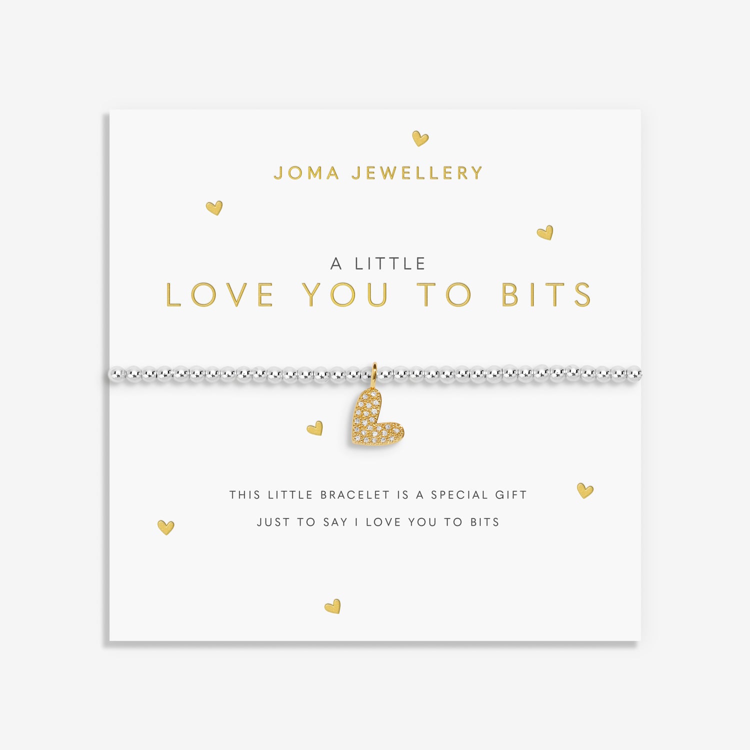 Joma Jewellery A Little | Love You To Bits | Silver & Gold Plated | Bracelet | 17.5cm Stretch
