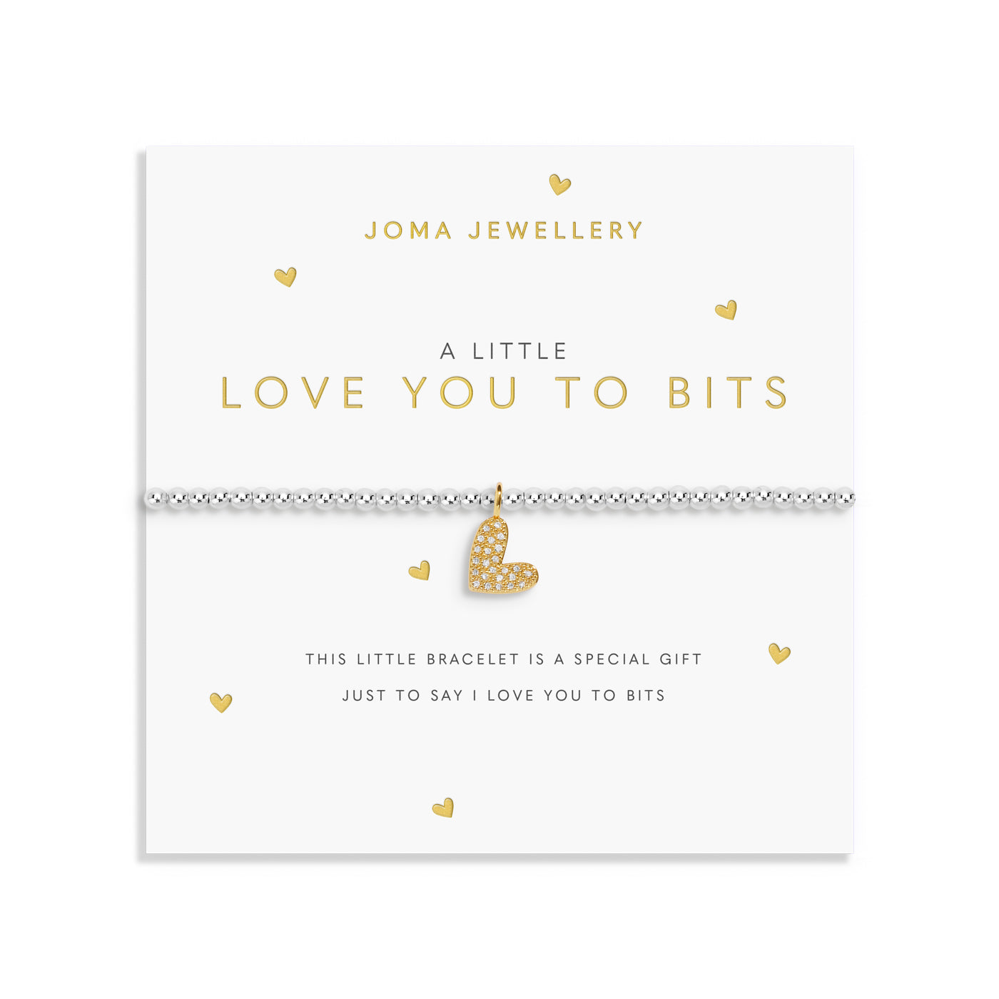 Joma Jewellery A Little | Love You To Bits | Silver & Gold Plated | Bracelet | 17.5cm Stretch