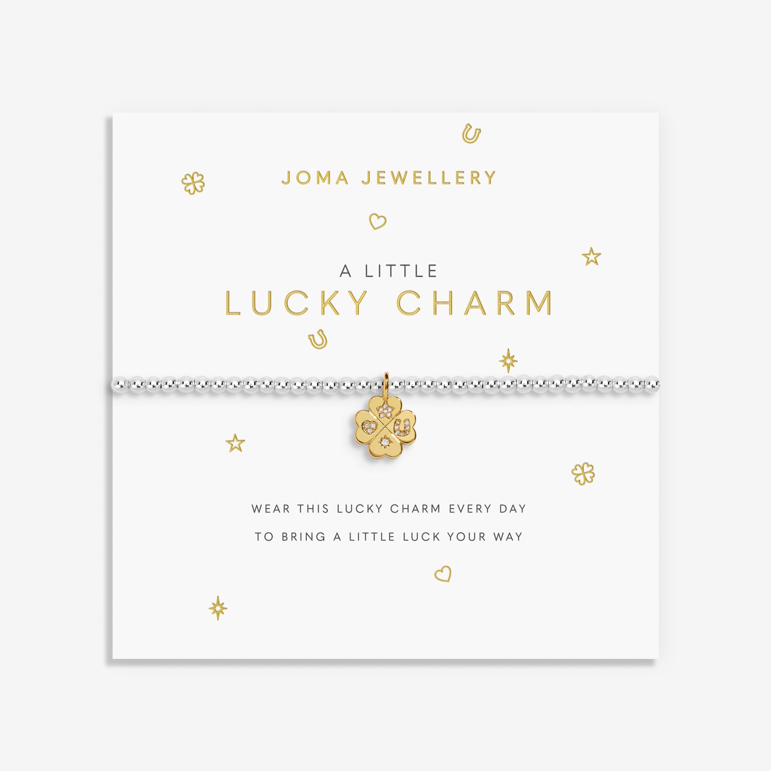 Joma Jewellery A Little | Lucky Charm | Silver & Gold Plated | Bracelet | 17.5cm Stretch