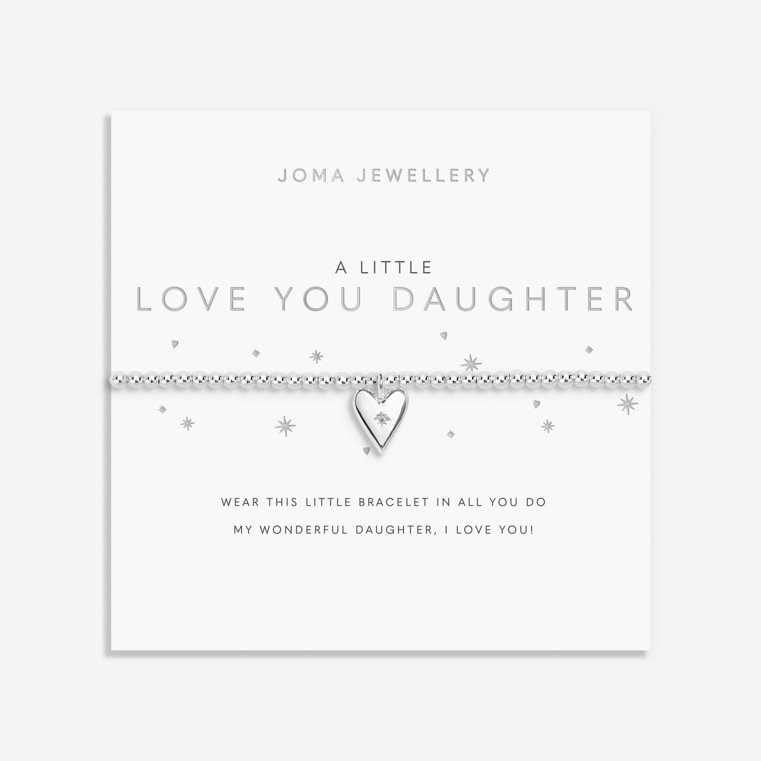 Joma Jewellery A Little | Love You Daughter | Silver Plated | Bracelet | 17.5cm Stretch