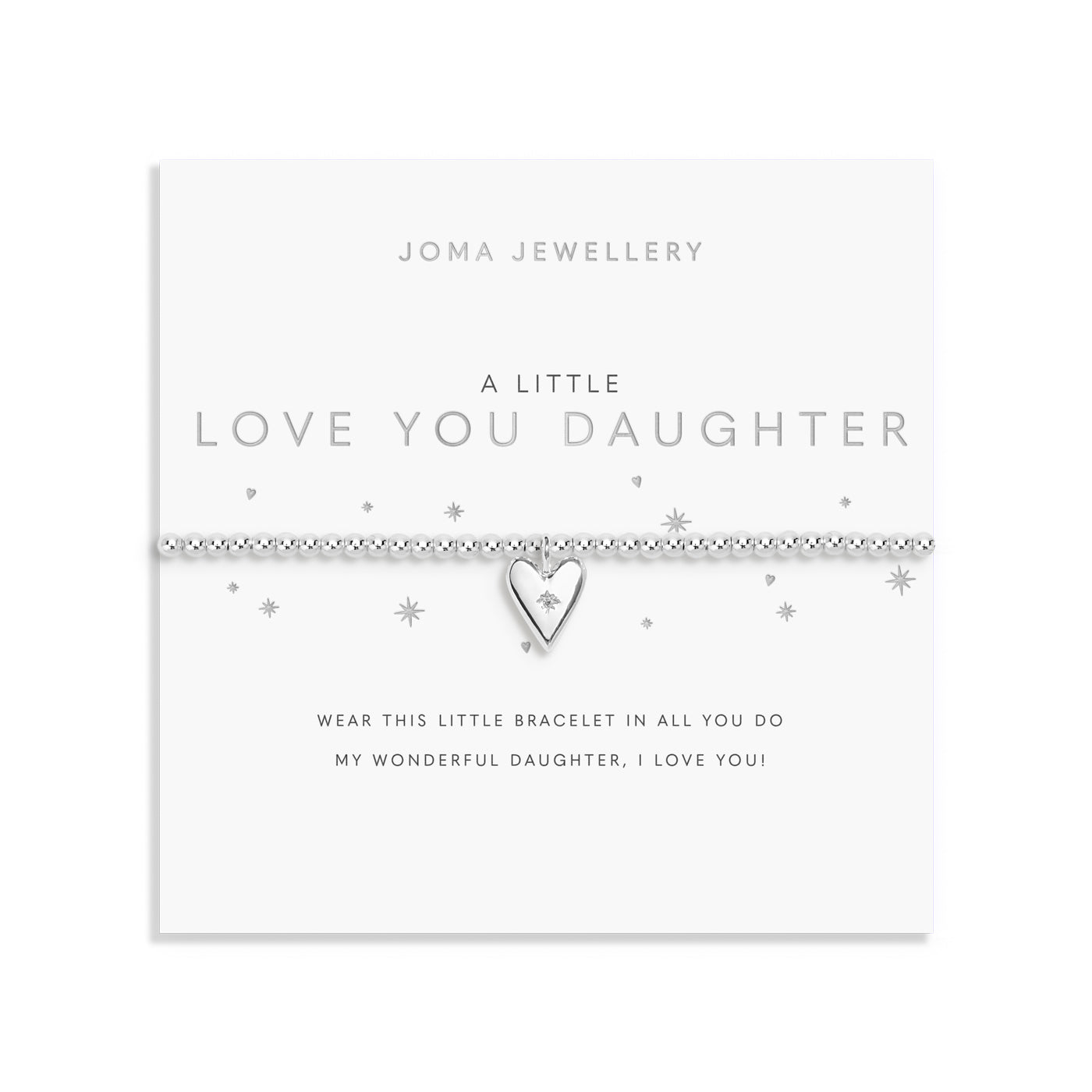 Joma Jewellery A Little | Love You Daughter | Silver Plated | Bracelet | 17.5cm Stretch