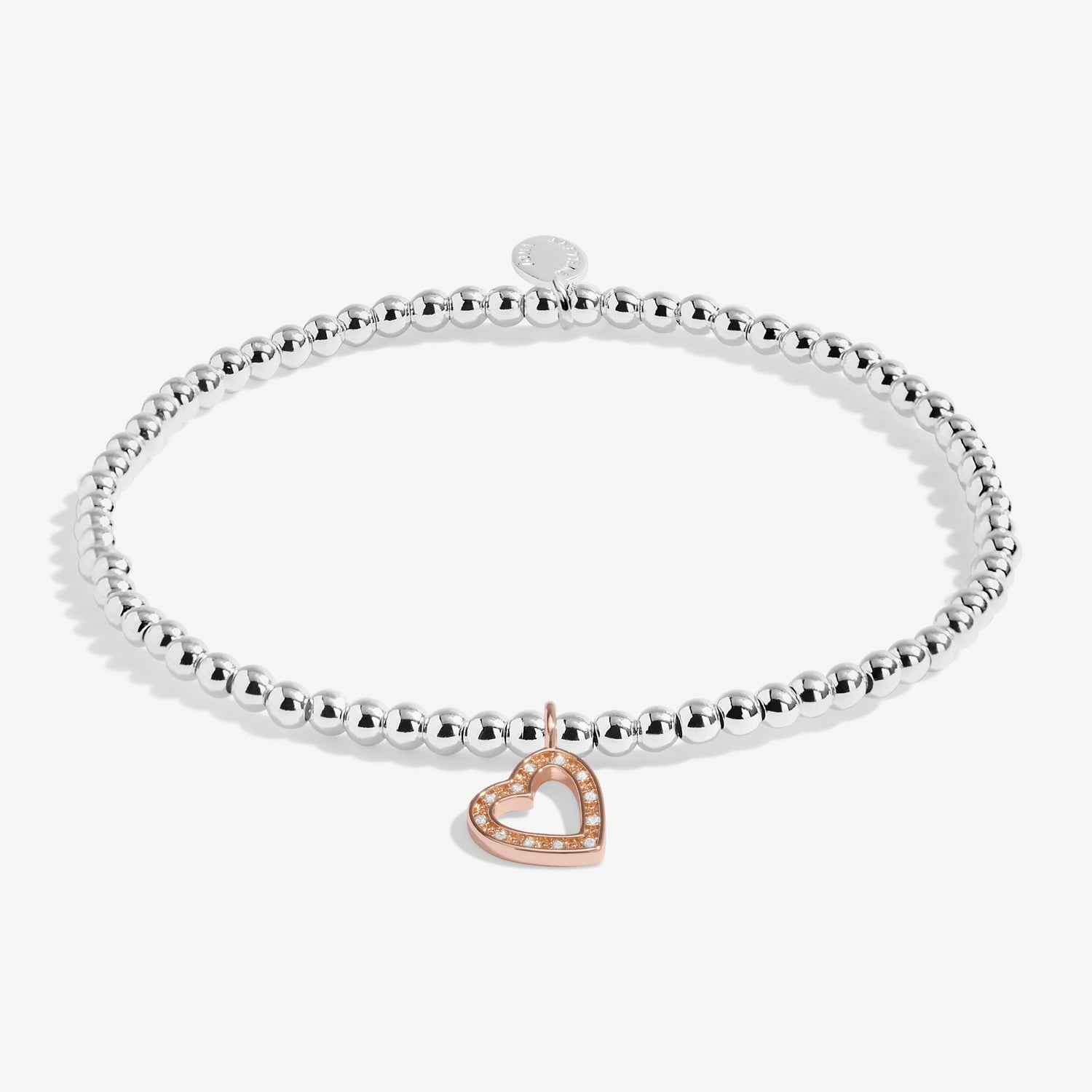 Joma Jewellery A Little | Happy Birthday Beautiful | Silver & Rose Gold Plated | Bracelet | 17.5cm Stretch