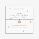 Joma Jewellery A Little | Happy Birthday Beautiful | Silver & Rose Gold Plated | Bracelet | 17.5cm Stretch