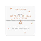 Joma Jewellery A Little | Happy Birthday Beautiful | Silver & Rose Gold Plated | Bracelet | 17.5cm Stretch