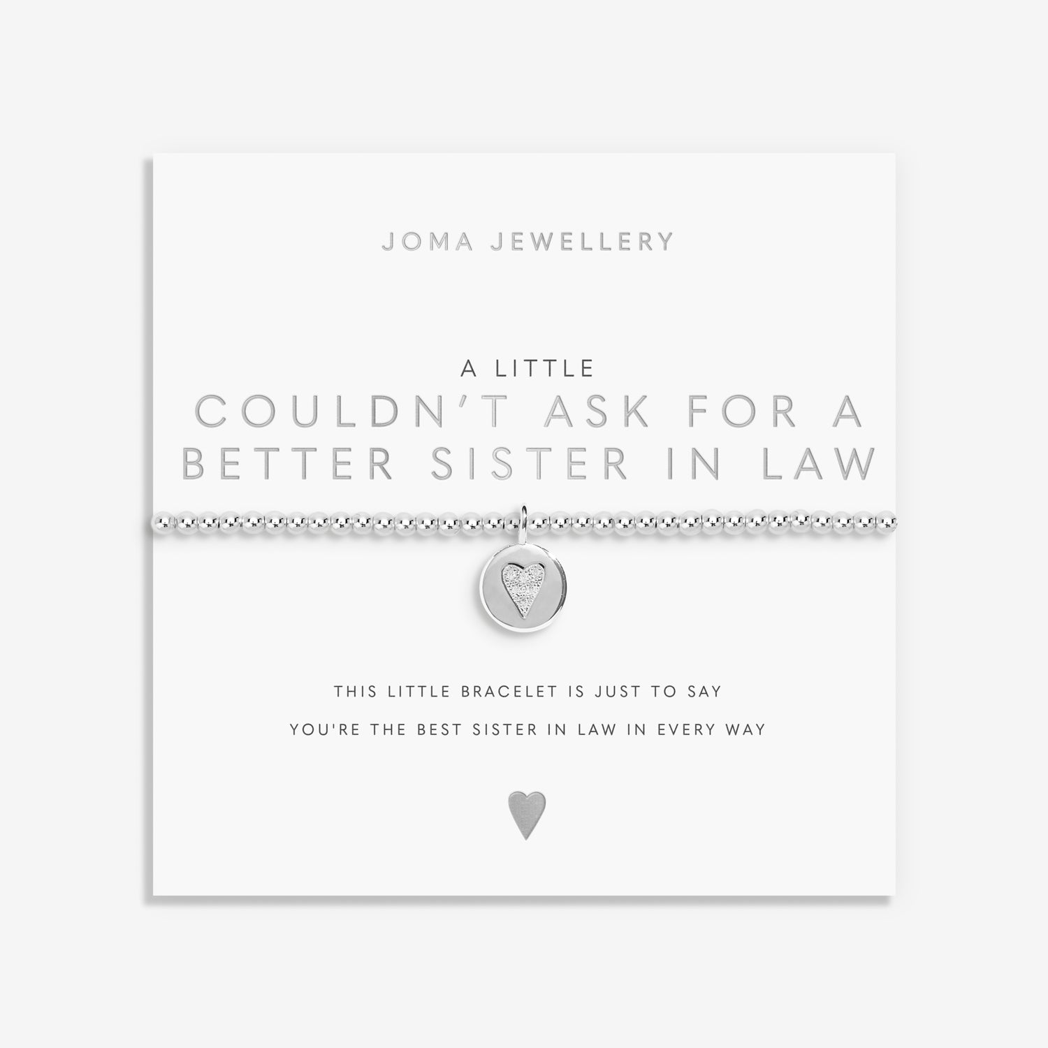 Joma Jewellery A Little | Couldn'T Ask For A Better Sister In Law | Silver Plated | Bracelet | 17.5cm Stretch