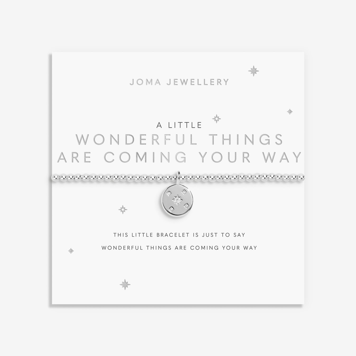 Joma Jewellery A Little | Wonderful Things Are Coming Your Way | Silver Plated | Bracelet | 17.5cm Stretch