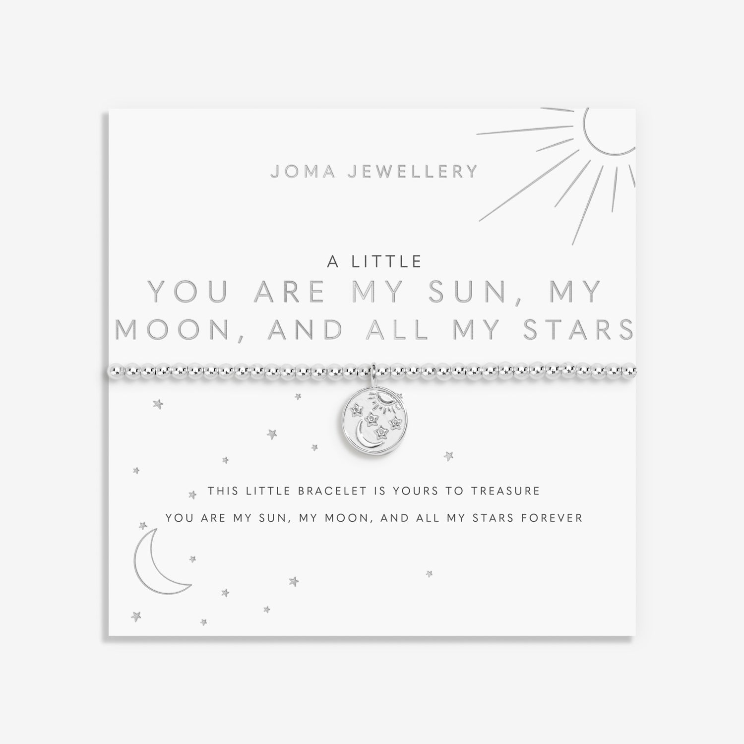 Joma Jewellery A Little | You Are My Sun, My Moon, And All My Stars | Silver Plated | Bracelet | 17.5cm Stretch