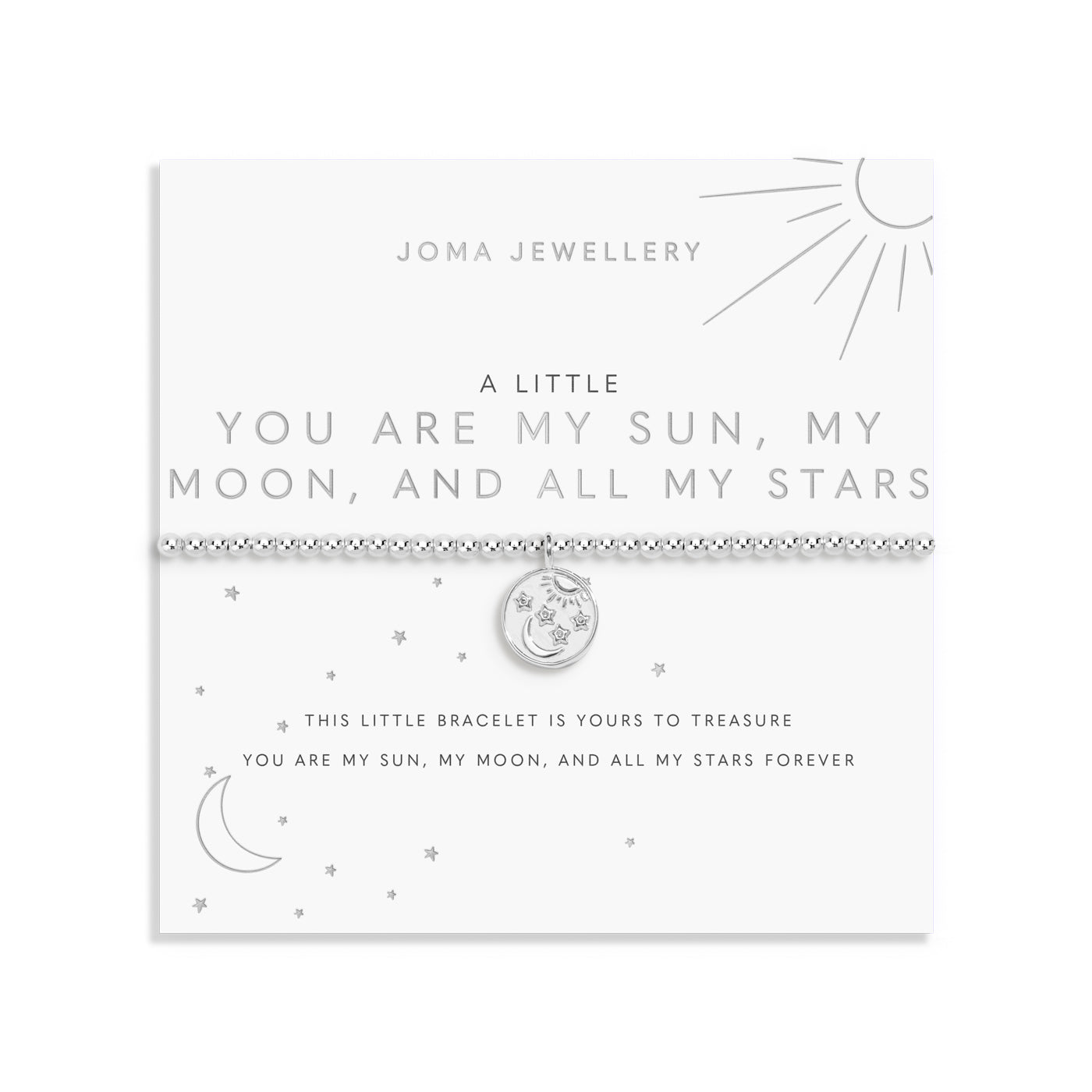 Joma Jewellery A Little | You Are My Sun, My Moon, And All My Stars | Silver Plated | Bracelet | 17.5cm Stretch
