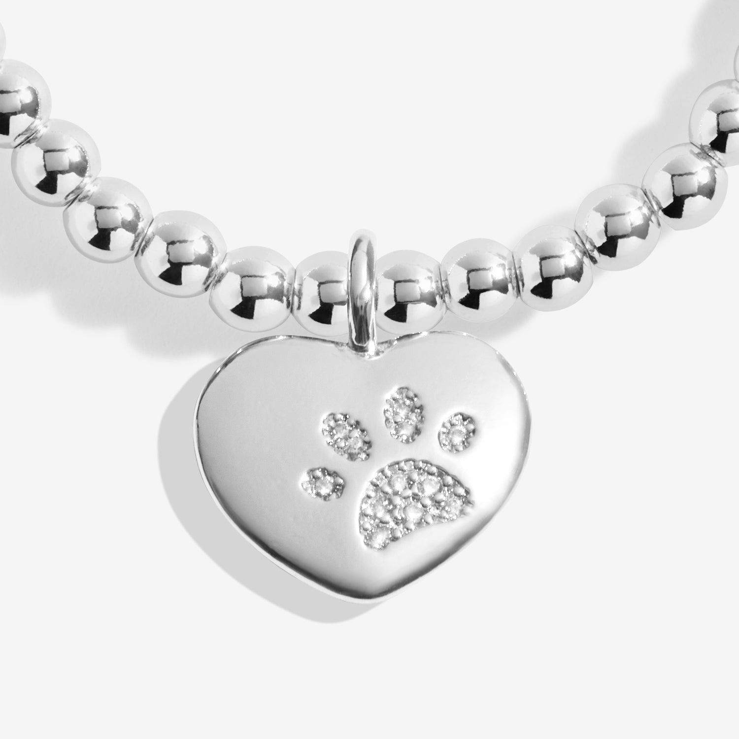 Joma Jewellery A Little | Pets Leave Pawprints On Our Hearts | Silver Plated | Bracelet | 17.5cm Stretch