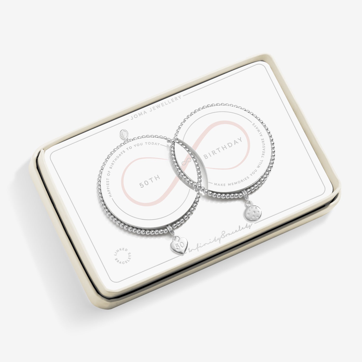 Joma Jewellery Infinity Bracelets | 50Th Birthday | Silver Plated | Linked Bracelets | 17.5cm Stretch