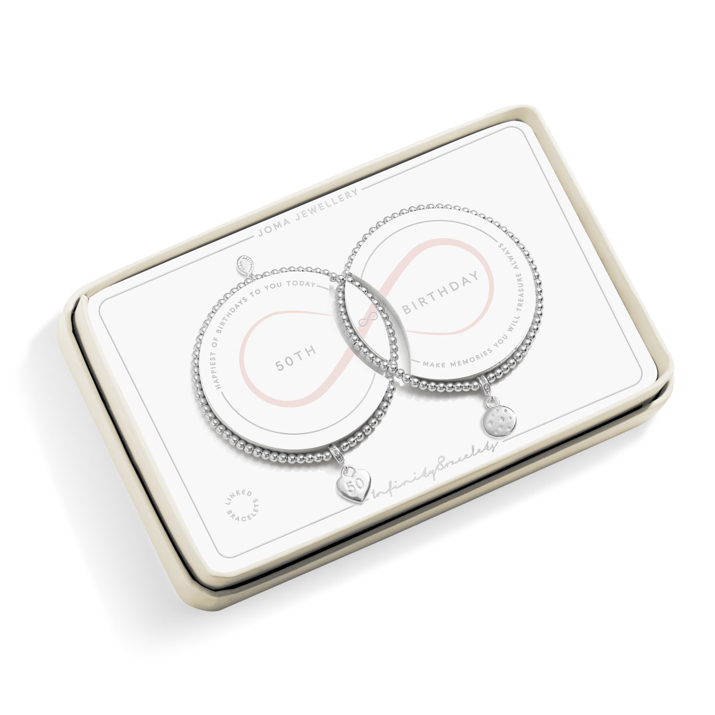 Joma Jewellery Infinity Bracelets | 50Th Birthday | Silver Plated | Linked Bracelets | 17.5cm Stretch