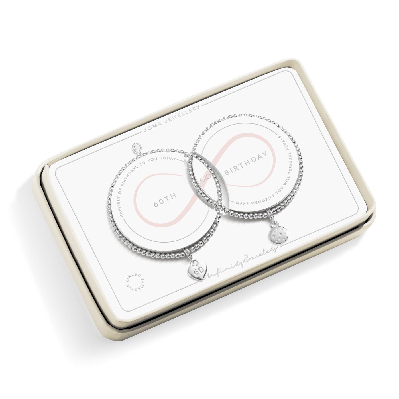 Joma Jewellery Infinity Bracelets | 60Th Birthday | Silver Plated | Linked Bracelets | 17.5cm Stretch