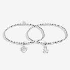 Joma Jewellery Infinity Bracelets | Merry Christmas | Silver Plated | Linked Bracelets | 17.5cm Stretch