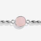 Joma Jewellery Serenity Stones | Pink Quartz | Silver Plated | Bracelet | 17.5cm Stretch